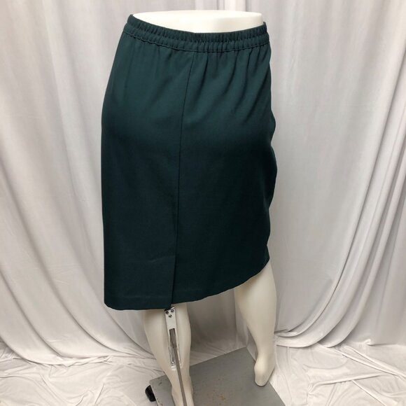 Tan Jay Petite Skirt Womens Size 14 Hunter Green Straight Vintage Classic Office - Picture 4 of 6